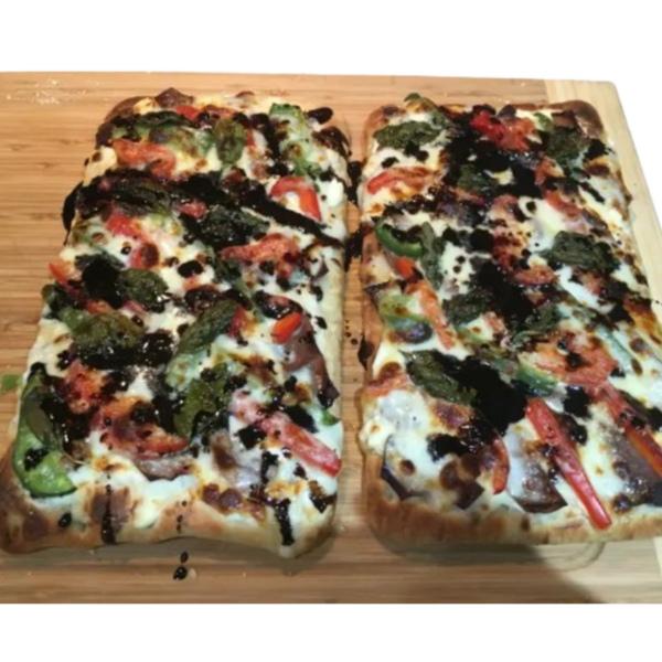 Cheesesteak Pizza Flat Bread SPECIALTY PIZZA